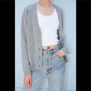Brandy Melville Grey Button-Up Cardigan